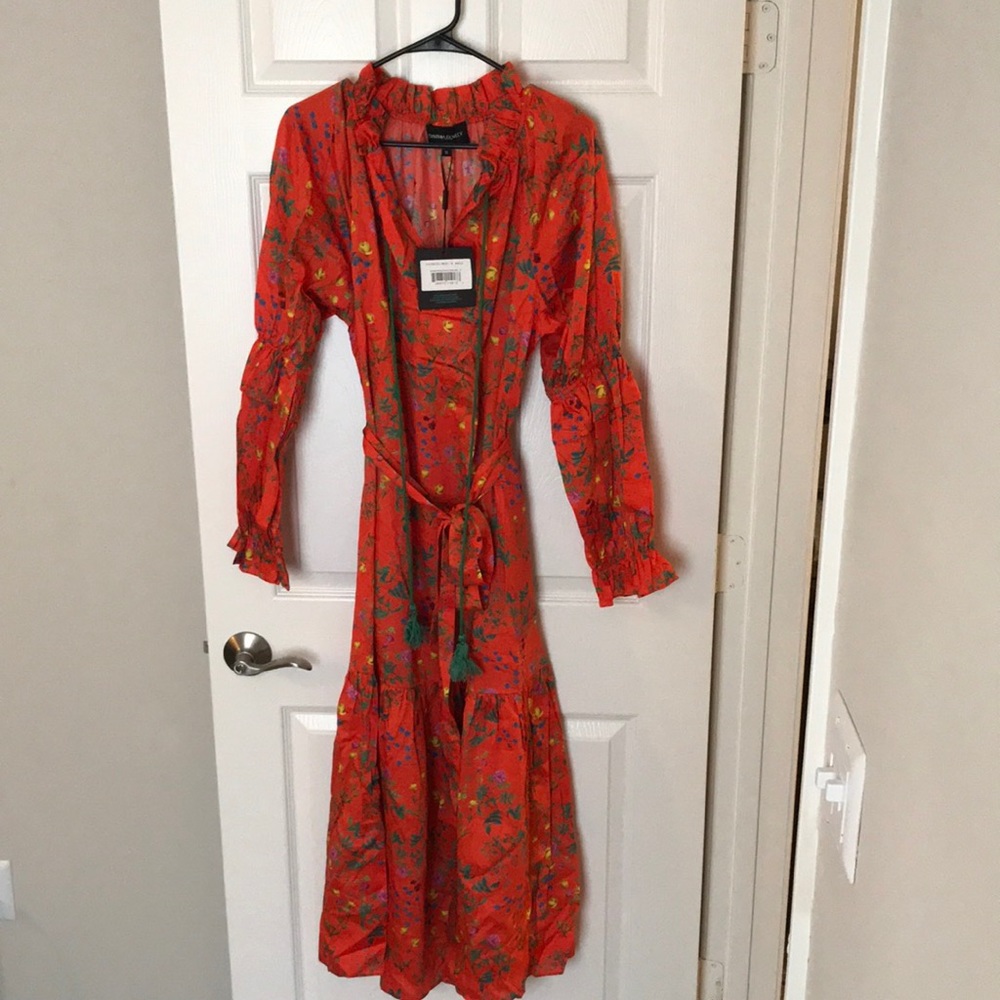 Cynthia Rowley Red Floral Print Dress.